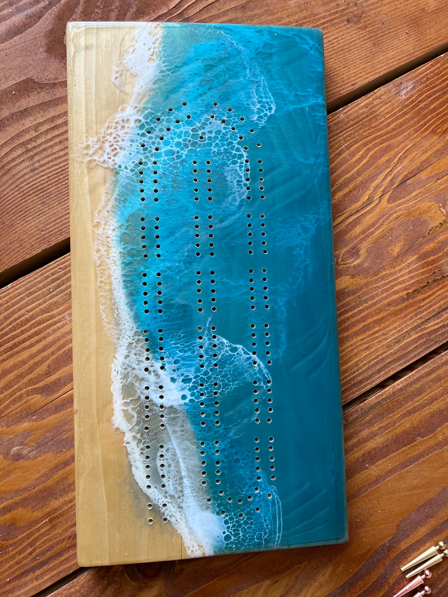 Happy Mistake : Ocean Cribbage Board