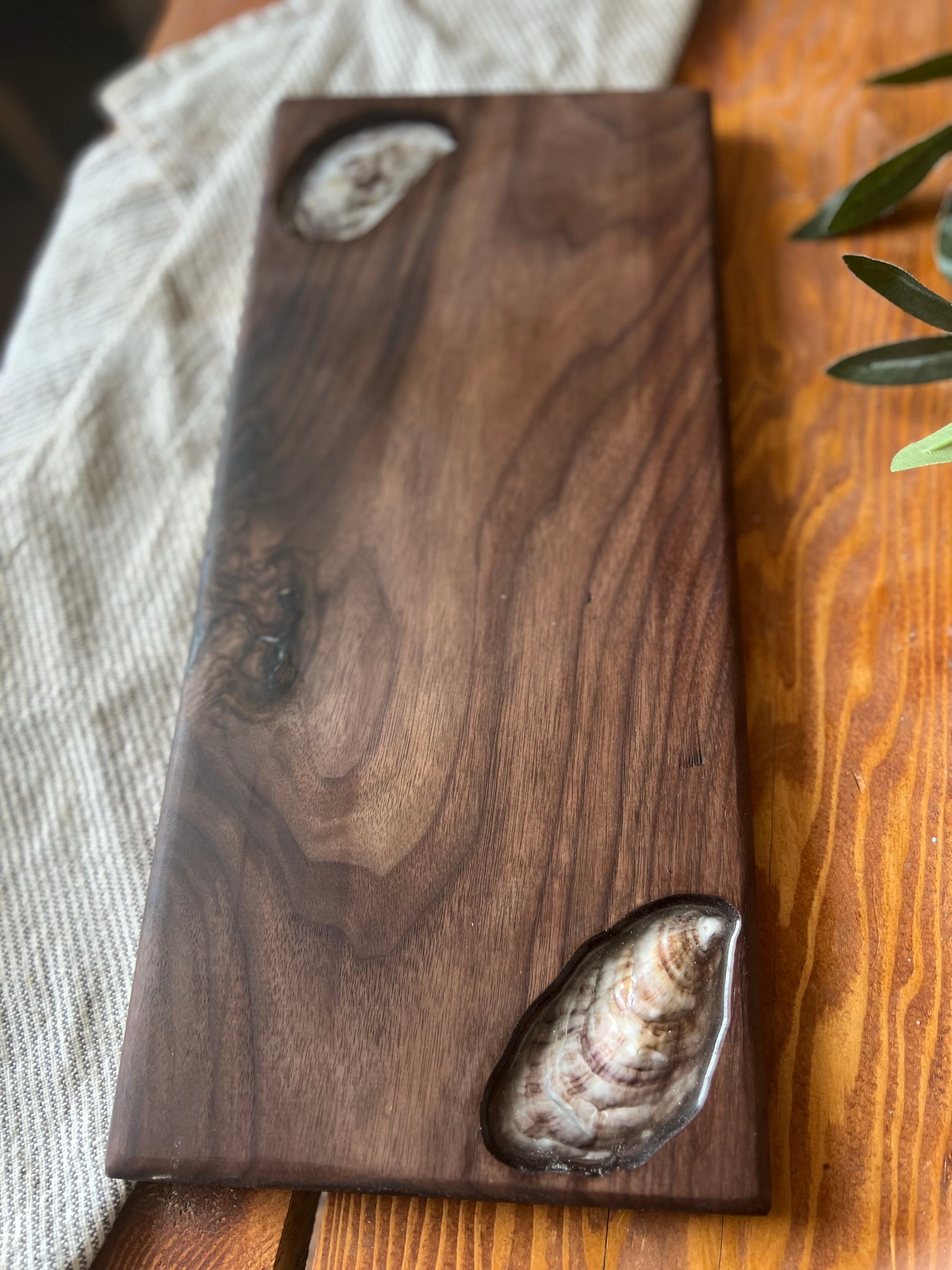 Walnut & Maine Oyster Serving Board