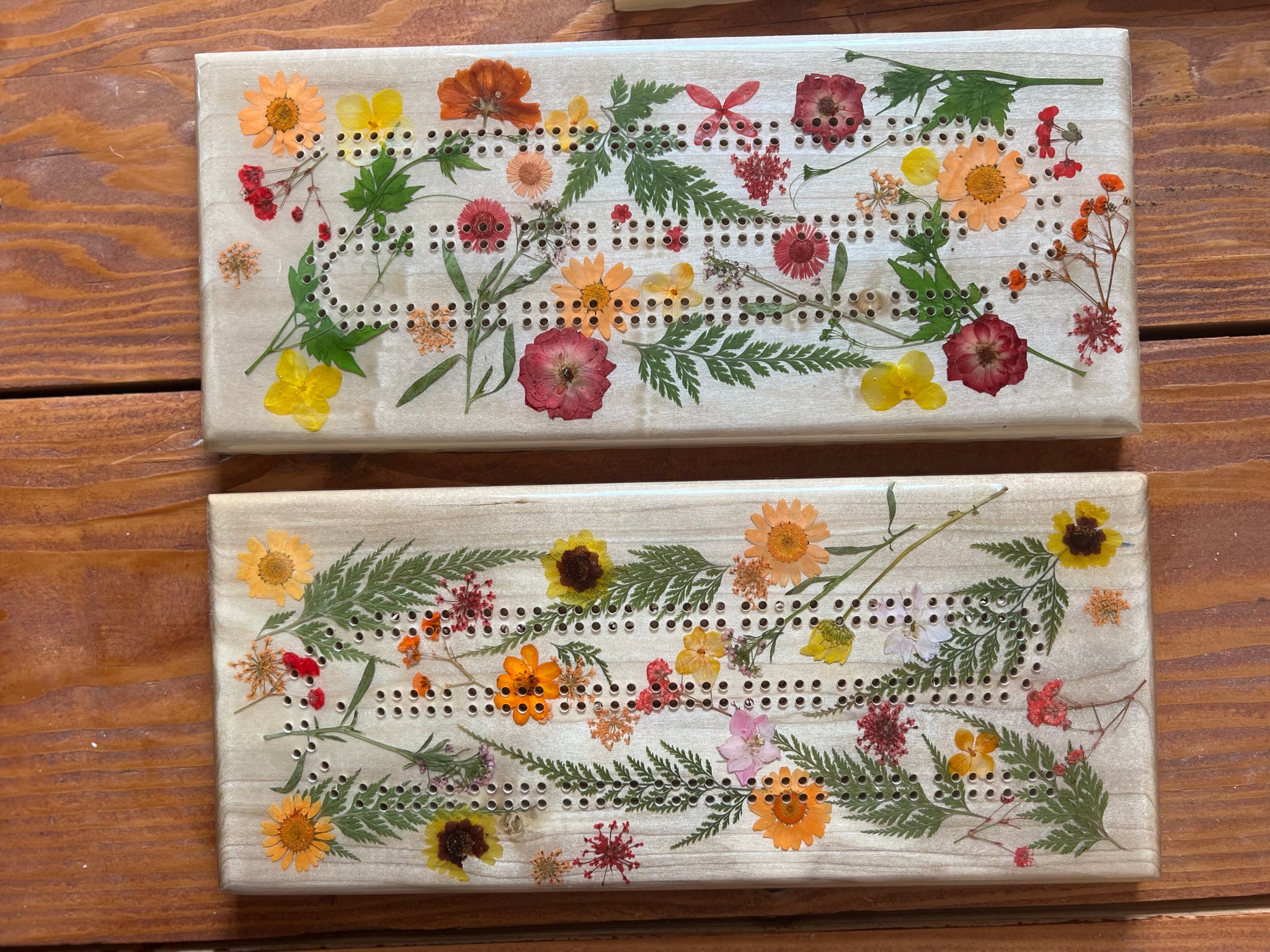 Floral Cribbage Board