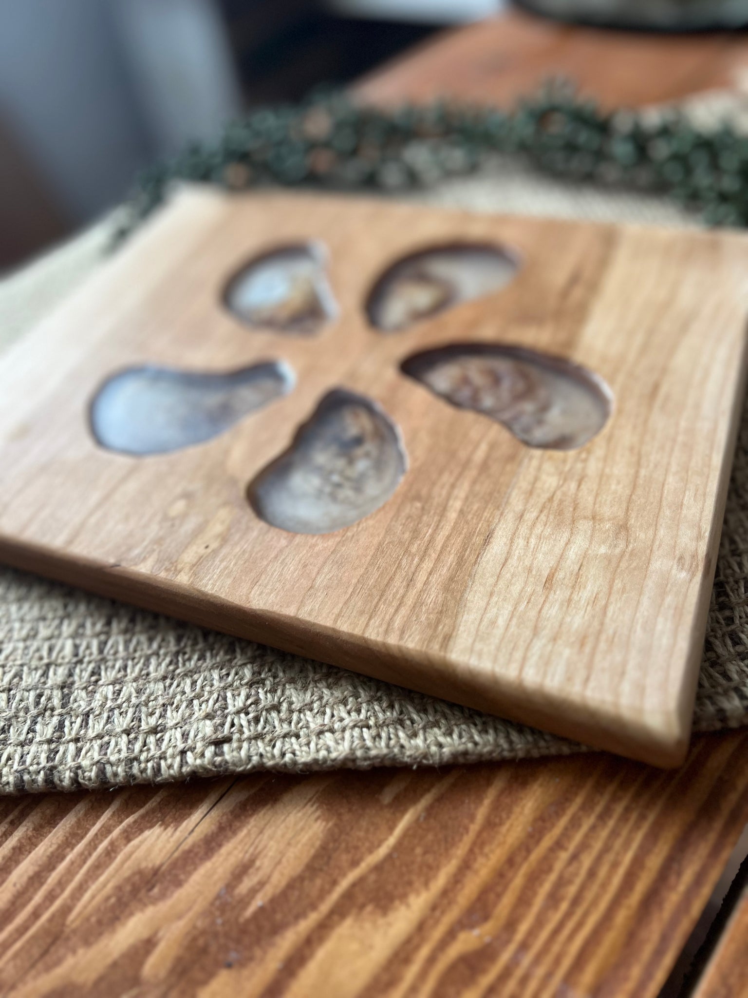 Oysters and Cherry Serving Board