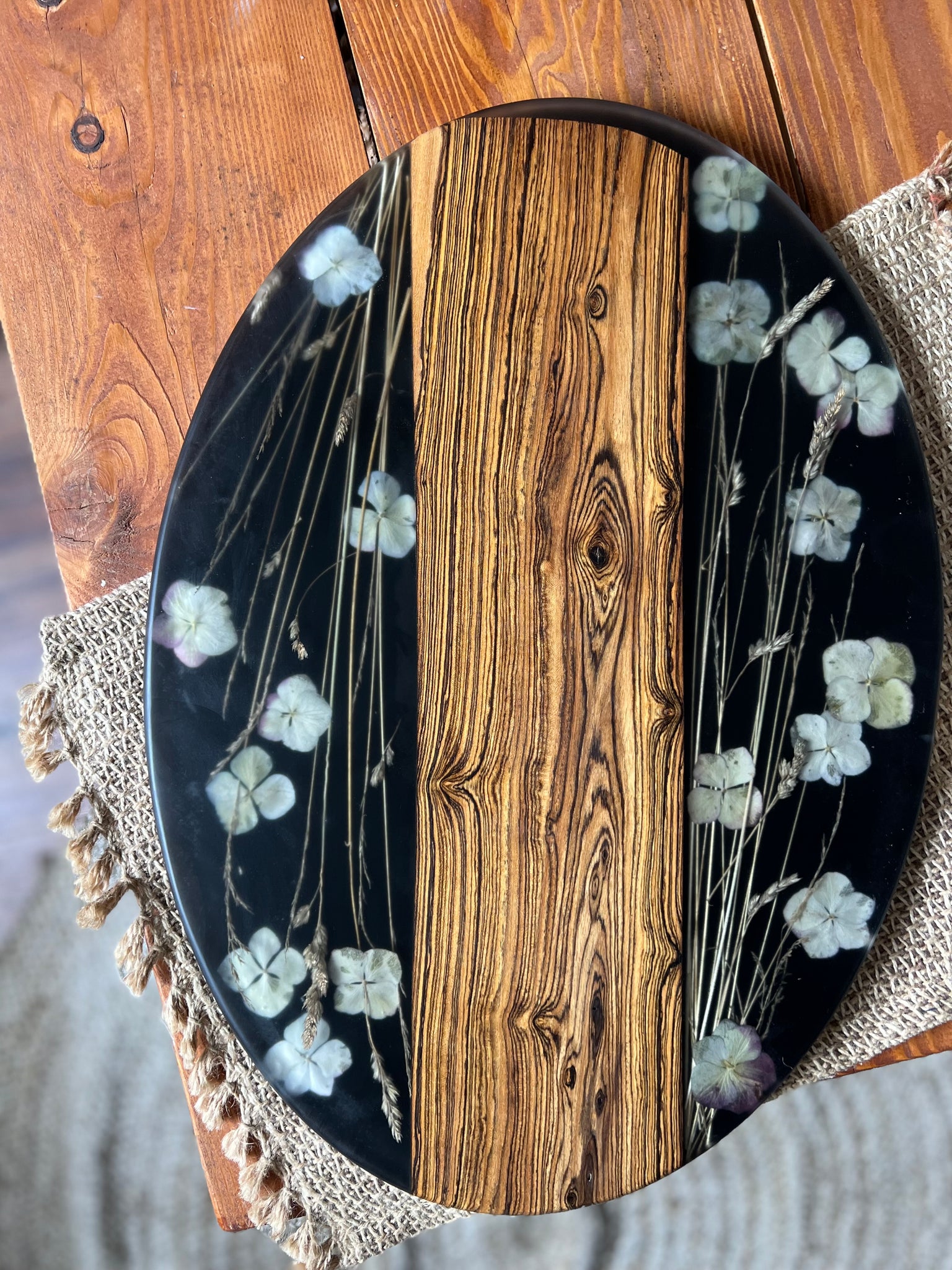 Rare Bocote Wild Flower Serving Board
