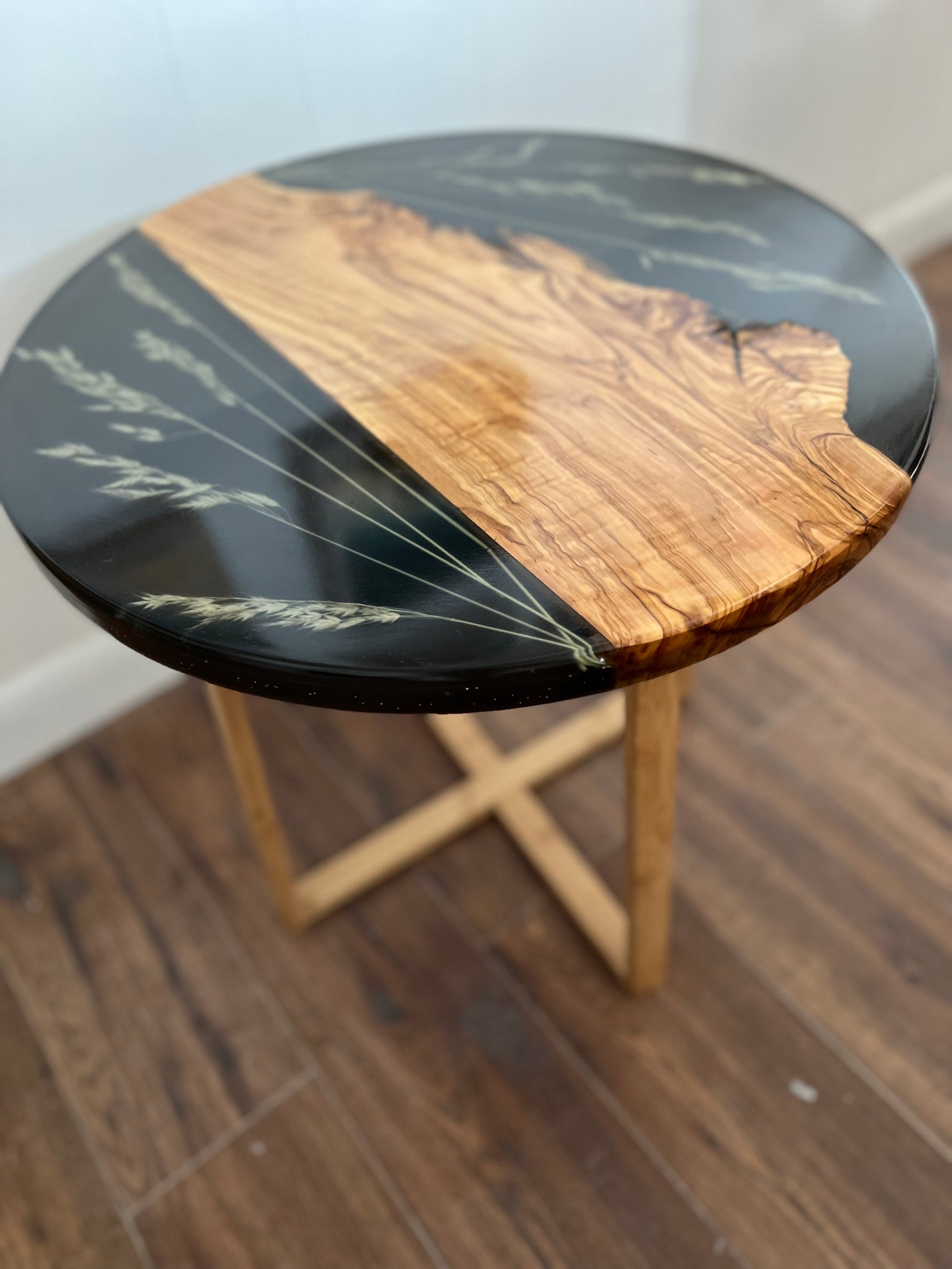 Wheat and Olive Wood Side Table